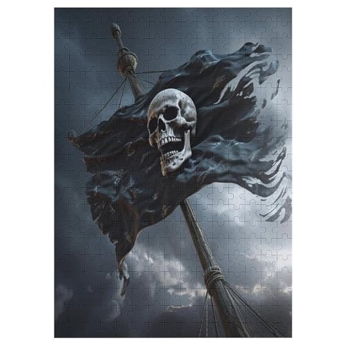 Puzzle Für Erwachsene, Totenkopf Pirate -Puzzles Für Erwachsene, 300-teiliges Holzpuzzle, Geeignet Für Erwachsene Und Kinder Ab 12 Jahren, Tolles Geschenk Für Erwachsene 42×30cm von AAPZY