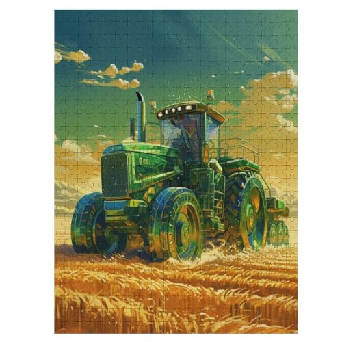 Puzzle Für Erwachsene, Traktor, 500 Puzzleteile Für Kinder, Holzpuzzles, Geeignet Für Erwachsene, Lernspiel, Herausforderungsspielzeug （55×41cm） von AAPZY