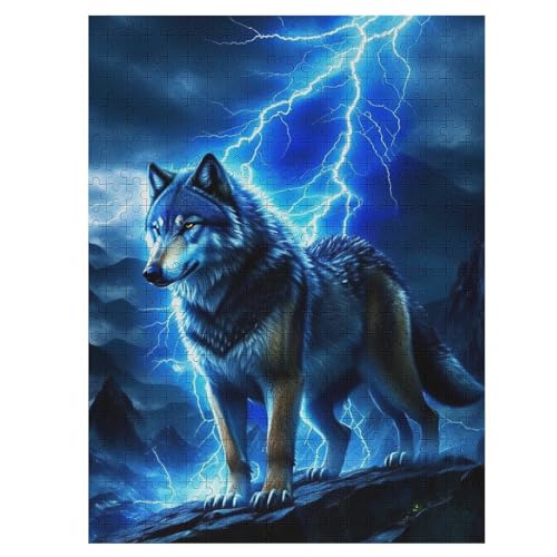 Puzzle Für Erwachsene, Wolf, 500 Puzzleteile Für Kinder, Holzpuzzles, Geeignet Für Erwachsene, Lernspiel, Herausforderungsspielzeug （55×41cm） von AAPZY