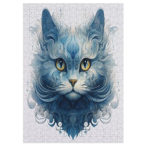 Puzzle Für Erwachsene, süße Katze, 300 Puzzleteile Für Kinder, Holzpuzzles, Geeignet Für Erwachsene, Lernspiel, Herausforderungsspielzeug 42×30cm von AAPZY