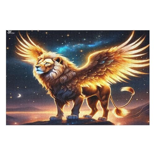 Puzzle Für Kinder, Löwe -Puzzle Für Erwachsene, 1000-teiliges Holzpuzzle Für Jugendliche Und Erwachsene, Tolles （75×50cm） von AAPZY