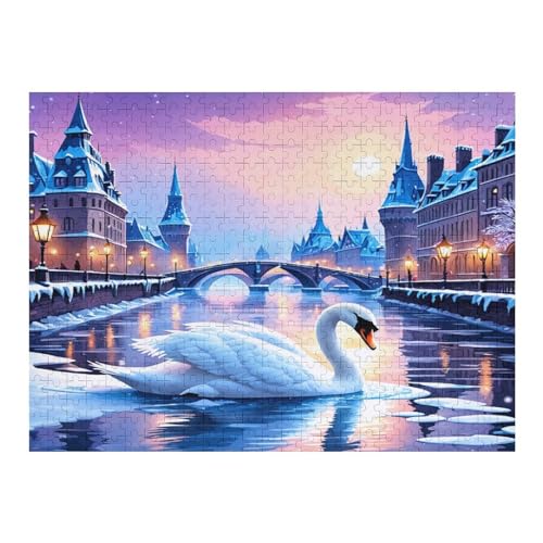 Puzzle Für Kinder, Schwan -Puzzle Für Erwachsene, 500-teiliges Holzpuzzle Für Jugendliche Und Erwachsene, Tolles （52×38cm） von AAPZY