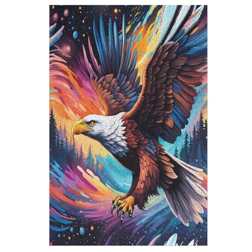 Puzzles Für Erwachsene, 1000 Teile, Adler, Kreative Holzpuzzles, Praktisches Spiel, Familiendekoration 78×53cm von AAPZY