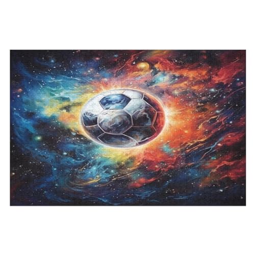 Puzzles Für Erwachsene, 1000 Teile, Fußball Sport, Kreative Holzpuzzles, Praktisches Spiel, Familiendekoration （75×50cm） von AAPZY