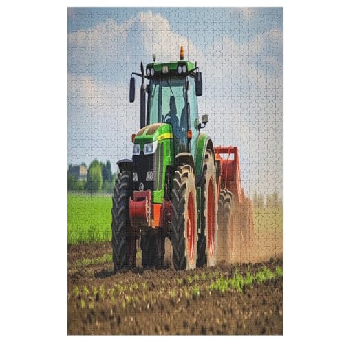 Puzzles Für Erwachsene, 1000 Teile, Traktor, Kreative Holzpuzzles, Praktisches Spiel, Familiendekoration （78×53cm） von AAPZY