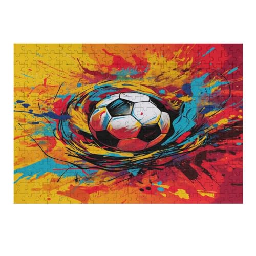 Puzzles Für Erwachsene, 300 Teile, Fußball, Kreative Holzpuzzles, Praktisches Spiel, Familiendekoration （40×28cm） von AAPZY