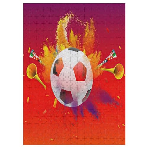 Puzzles Für Erwachsene, 300 Teile, Fußball, Kreative Holzpuzzles, Praktisches Spiel, Familiendekoration 42×30cm von AAPZY