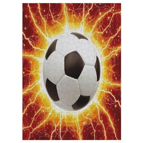 Puzzles Für Erwachsene, 300 Teile, Fußball, Kreative Holzpuzzles, Praktisches Spiel, Familiendekoration 42×30cm von AAPZY