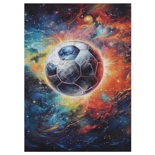 Puzzles Für Erwachsene, 300 Teile, Fußball, Kreative Holzpuzzles, Praktisches Spiel, Familiendekoration 42×30cm von AAPZY