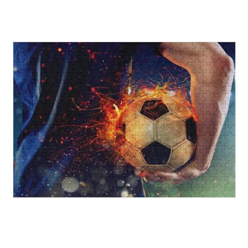 Puzzles Für Erwachsene, 300 Teile, Fußball Sport, Kreative Holzpuzzles, Praktisches Spiel, Familiendekoration （40×28cm） von AAPZY