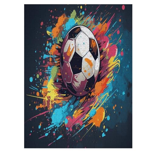 Puzzles Für Erwachsene, 500 Teile, Fußball, Kreative Holzpuzzles, Praktisches Spiel, Familiendekoration （55×41cm） von AAPZY