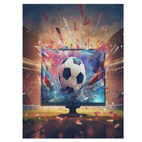 Puzzles Für Erwachsene, 500 Teile, Fußball, Kreative Holzpuzzles, Praktisches Spiel, Familiendekoration （55×41cm） von AAPZY