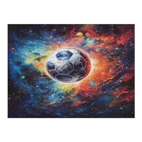 Puzzles Für Erwachsene, 500 Teile, Fußball Sport, Kreative Holzpuzzles, Praktisches Spiel, Familiendekoration （52×38cm） von AAPZY