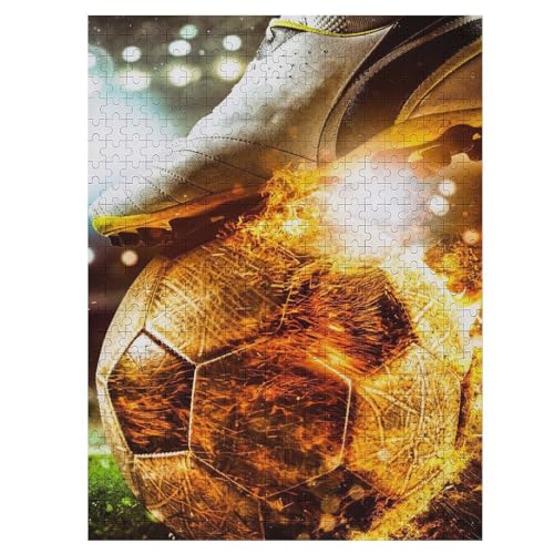 Puzzles Für Erwachsene, 500 Teile, Fußball Sport, Kreative Holzpuzzles, Praktisches Spiel, Familiendekoration （55×41cm） von AAPZY