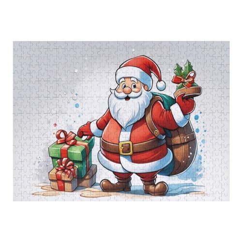 Puzzles Für Erwachsene, 500 Teile, Weihnachtsmann, Kreative Holzpuzzles, Praktisches Spiel, Familiendekoration （52×38cm） von AAPZY