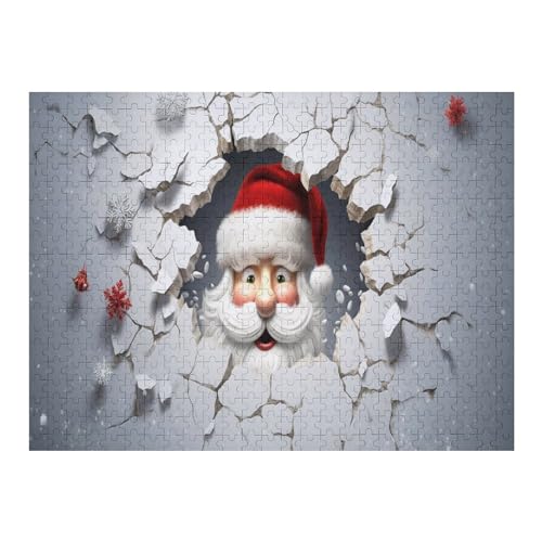 Puzzles Für Erwachsene, 500 Teile, Weihnachtsmann, Kreative Holzpuzzles, Praktisches Spiel, Familiendekoration （52×38cm） von AAPZY