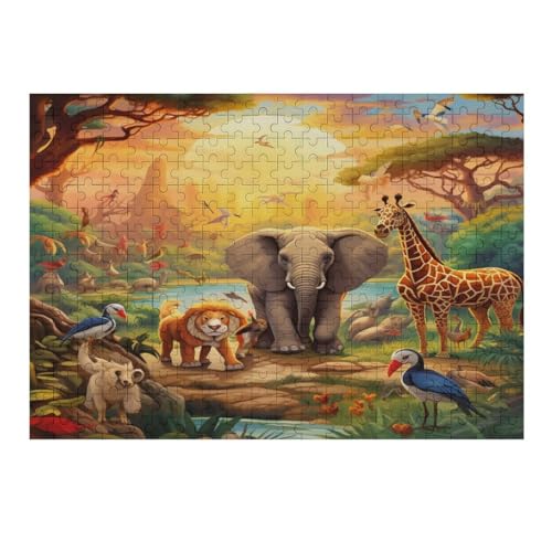 Puzzles Für Erwachsene, Afrikanisches Tier, 300-teilige Puzzles Für Erwachsene Und Kinder Ab 12 Jahren, Holzpuzzles Für Die Heimdekoration, （40×28cm） von AAPZY