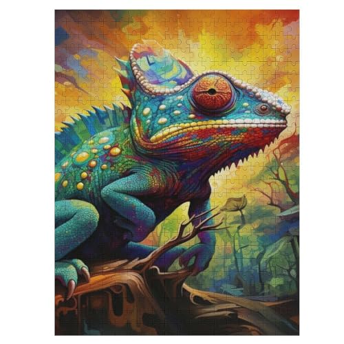 Puzzles Für Erwachsene, Chamäleon, 500-teilige Puzzles Für Erwachsene Und Kinder Ab 12 Jahren, Holzpuzzles Für Die Heimdekoration, （55×41cm） von AAPZY