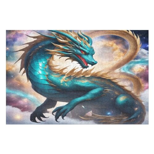 Puzzles Für Erwachsene, Drachen, 1000-teilige Puzzles Für Erwachsene Und Kinder Ab 12 Jahren, Holzpuzzles Für Die Heimdekoration, （75×50cm） von AAPZY