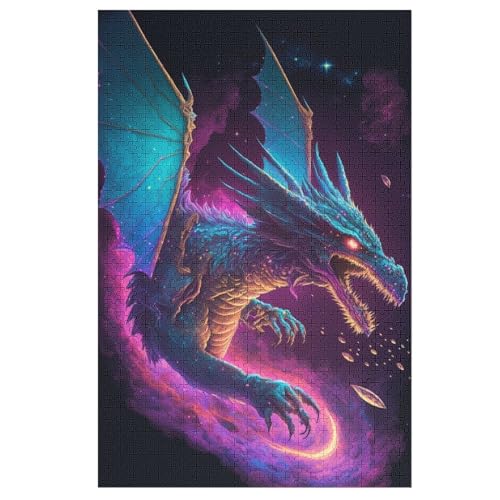 Puzzles Für Erwachsene, Drachen, 1000-teilige Puzzles Für Erwachsene Und Kinder Ab 12 Jahren, Holzpuzzles Für Die Heimdekoration, 78×53cm von AAPZY