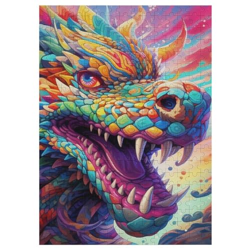 Puzzles Für Erwachsene, Drachen, 300-teilige Puzzles Für Erwachsene Und Kinder Ab 12 Jahren, Holzpuzzles Für Die Heimdekoration, 42×30cm von AAPZY