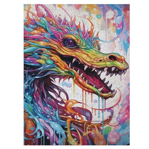 Puzzles Für Erwachsene, Drachen, 500-teilige Puzzles Für Erwachsene Und Kinder Ab 12 Jahren, Holzpuzzles Für Die Heimdekoration, （55×41cm） von AAPZY