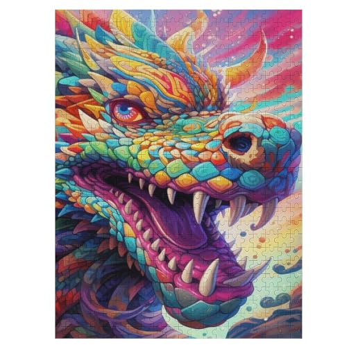 Puzzles Für Erwachsene, Drachen, 500-teilige Puzzles Für Erwachsene Und Kinder Ab 12 Jahren, Holzpuzzles Für Die Heimdekoration, （55×41cm） von AAPZY