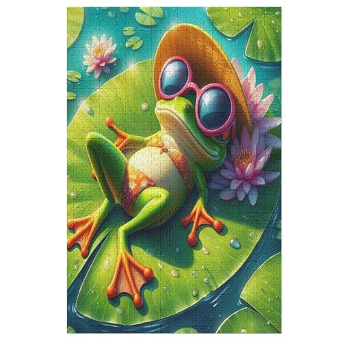 Puzzles Für Erwachsene, Frosch, 1000-teilige Puzzles Für Erwachsene Und Kinder Ab 12 Jahren, Holzpuzzles Für Die Heimdekoration, 78×53cm Puzzles Für Erwachsene, Frosch, 1000-teilige Puzzles Für Erwachsene Und Kinder Ab 12 Jahren, Holzpuzzles Für Die Heimdekoration, 78×53cm von AAPZY