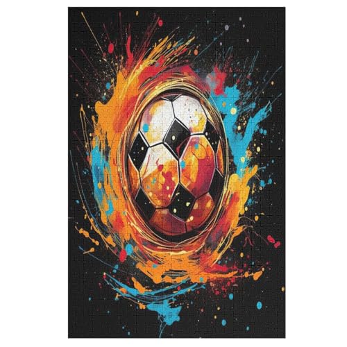 Puzzles Für Erwachsene, Fußball, 1000-teilige Puzzles Für Erwachsene Und Kinder Ab 12 Jahren, Holzpuzzles Für Die Heimdekoration, 78×53cm von AAPZY