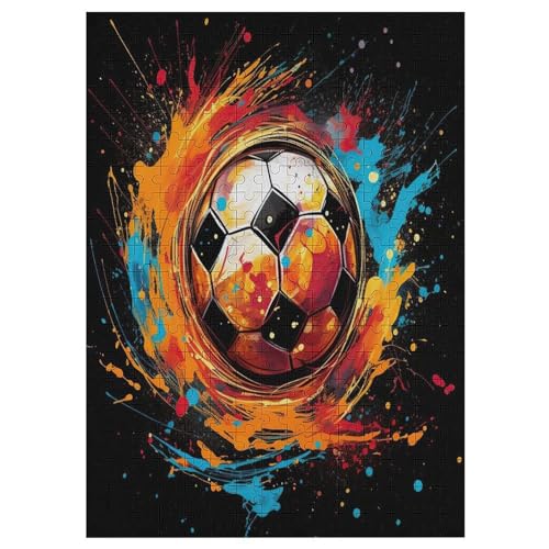 Puzzles Für Erwachsene, Fußball, 300-teilige Puzzles Für Erwachsene Und Kinder Ab 12 Jahren, Holzpuzzles Für Die Heimdekoration, 42×30cm von AAPZY