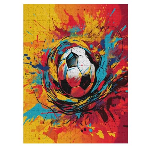 Puzzles Für Erwachsene, Fußball, 500-teilige Puzzles Für Erwachsene Und Kinder Ab 12 Jahren, Holzpuzzles Für Die Heimdekoration, （55×41cm） von AAPZY