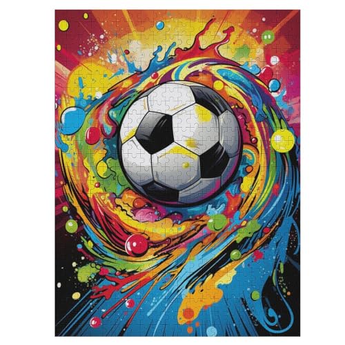 Puzzles Für Erwachsene, Fußball Sport Puzzles Für Erwachsene, 500-teiliges Holzpuzzle, Geeignet Für Kinder Ab 12 Jahren, Die Pädagogische Puzzles Lernen （55×41cm） von AAPZY