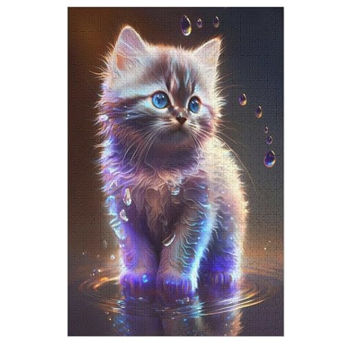 Puzzles Für Erwachsene, Katze, 1000-teilige Puzzles Für Erwachsene Und Kinder Ab 12 Jahren, Holzpuzzles Für Die Heimdekoration, 78×53cm von AAPZY