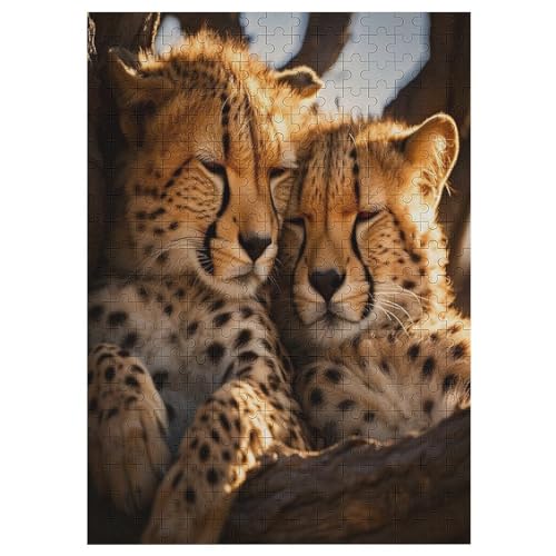 Puzzles Für Erwachsene, Leopard, 300-teilige Puzzles Für Erwachsene Und Kinder Ab 12 Jahren, Holzpuzzles Für Die Heimdekoration, （42×30cm） von AAPZY