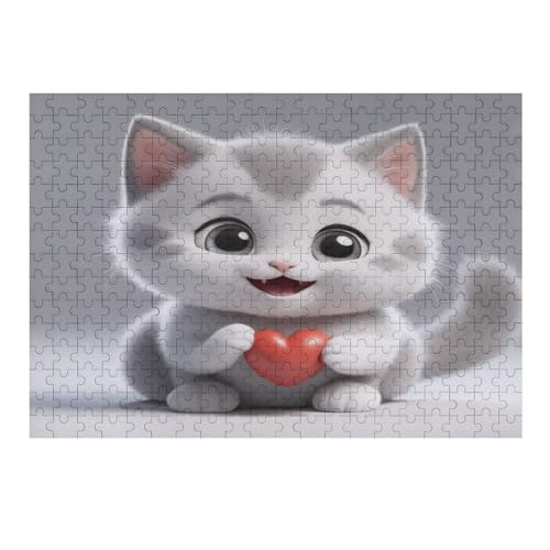 Puzzles Für Erwachsene, Puzzle Cute Katze, 300 Teile, Puzzle Aus Holz Für Erwachsene Und Kinder Ab 12 Jahren, Lernspielzeug （40×28cm） von AAPZY