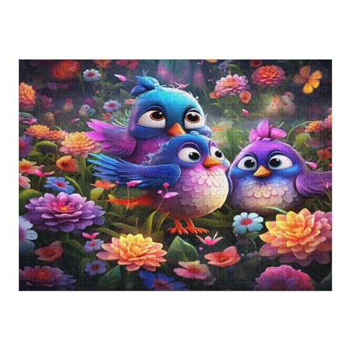 Puzzles Für Erwachsene, Puzzle Cute Vogel, 500 Teile, Puzzle Aus Holz Für Erwachsene Und Kinder Ab 12 Jahren, Lernspielzeug （52×38cm） von AAPZY