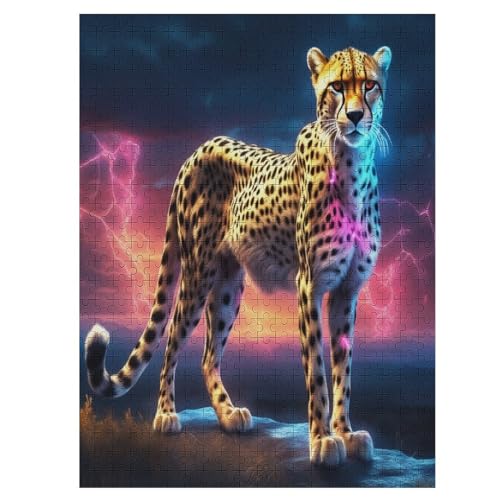 Puzzles Für Erwachsene, Puzzle Gepard, 500 Teile, Puzzle Aus Holz Für Erwachsene Und Kinder Ab 12 Jahren, Lernspielzeug （55×41cm） von AAPZY