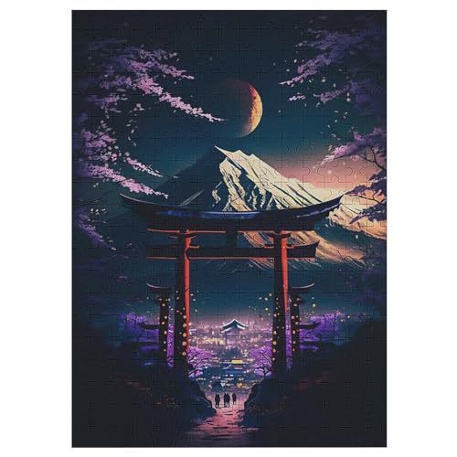 Puzzles Für Erwachsene, Puzzle Japanisches Torii Fuji, 300 Teile, Puzzle Aus Holz Für Erwachsene Und Kinder Ab 12 Jahren, Lernspielzeug 42×30cm von AAPZY