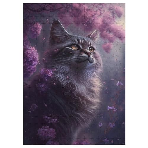 Puzzles Für Erwachsene, Puzzle Katze, 300 Teile, Puzzle Aus Holz Für Erwachsene Und Kinder Ab 12 Jahren, Lernspielzeug 42×30cm von AAPZY