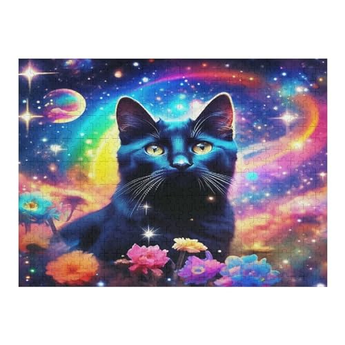 Puzzles Für Erwachsene, Puzzle Katze, 500 Teile, Puzzle Aus Holz Für Erwachsene Und Kinder Ab 12 Jahren, Lernspielzeug （52×38cm） von AAPZY