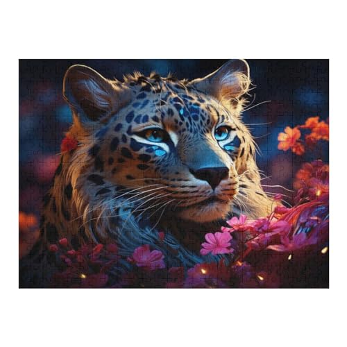 Puzzles Für Erwachsene, Puzzle Leopard, 500 Teile, Puzzle Aus Holz Für Erwachsene Und Kinder Ab 12 Jahren, Lernspielzeug （52×38cm） von AAPZY