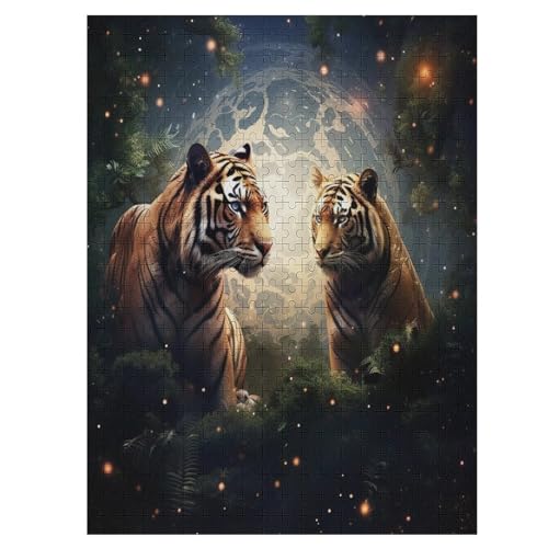 Puzzles Für Erwachsene, Puzzle Tiger, 500 Teile, Puzzle Aus Holz Für Erwachsene Und Kinder Ab 12 Jahren, Lernspielzeug （55×41cm） von AAPZY