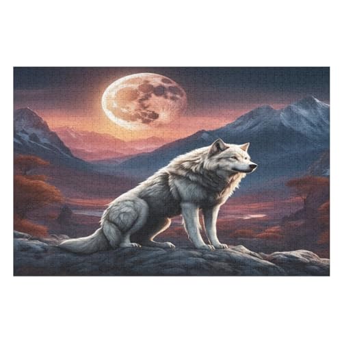 Puzzles Für Erwachsene, Puzzle Wolf, 1000 Teile, Puzzle Aus Holz Für Erwachsene Und Kinder Ab 12 Jahren, Lernspielzeug （75×50cm） von AAPZY