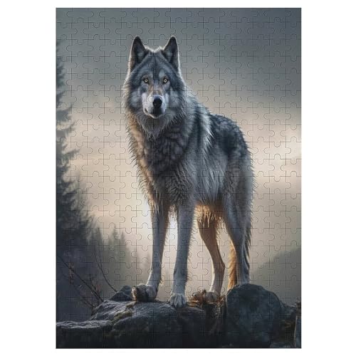 Puzzles Für Erwachsene, Puzzle Wolf, 300 Teile, Puzzle Aus Holz Für Erwachsene Und Kinder Ab 12 Jahren, Lernspielzeug （42×30cm） von AAPZY