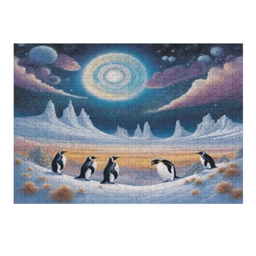 Puzzles Für Erwachsene, Puzzle süßer Pinguin, 300 Teile, Puzzle Aus Holz Für Erwachsene Und Kinder Ab 12 Jahren, Lernspielzeug （40×28cm） von AAPZY