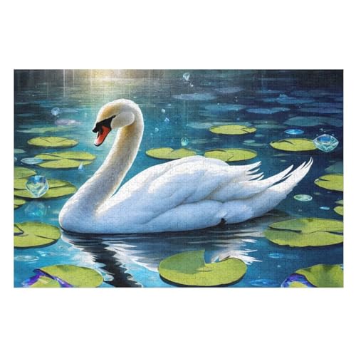 Puzzles Für Erwachsene, Schwan Puzzle, 1000 Teile, Kreatives Puzzle, Geistiges Spielzeug, Kinder, Montagespiele （75×50cm） von AAPZY