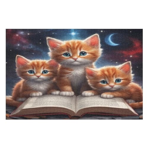 Puzzles Für Erwachsene 1000 Teiliges Cute Katze Puzzles Für Erwachsene Holzbrettpuzzles Denksportaufgaben Für Erwachsene （75×50cm） von AAPZY