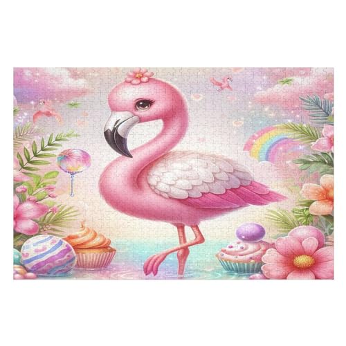 Puzzles Für Erwachsene 1000 Teiliges Flamingo Puzzles Für Erwachsene Holzbrettpuzzles Denksportaufgaben Für Erwachsene （75×50cm） von AAPZY