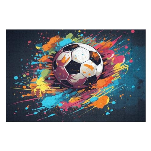 Puzzles Für Erwachsene 1000 Teiliges Fußball Puzzles Für Erwachsene Holzbrettpuzzles Denksportaufgaben Für Erwachsene （75×50cm） von AAPZY