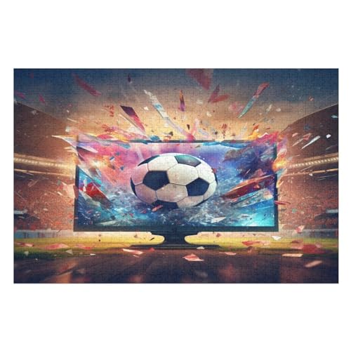 Puzzles Für Erwachsene 1000 Teiliges Fußball Puzzles Für Erwachsene Holzbrettpuzzles Denksportaufgaben Für Erwachsene （75×50cm） von AAPZY